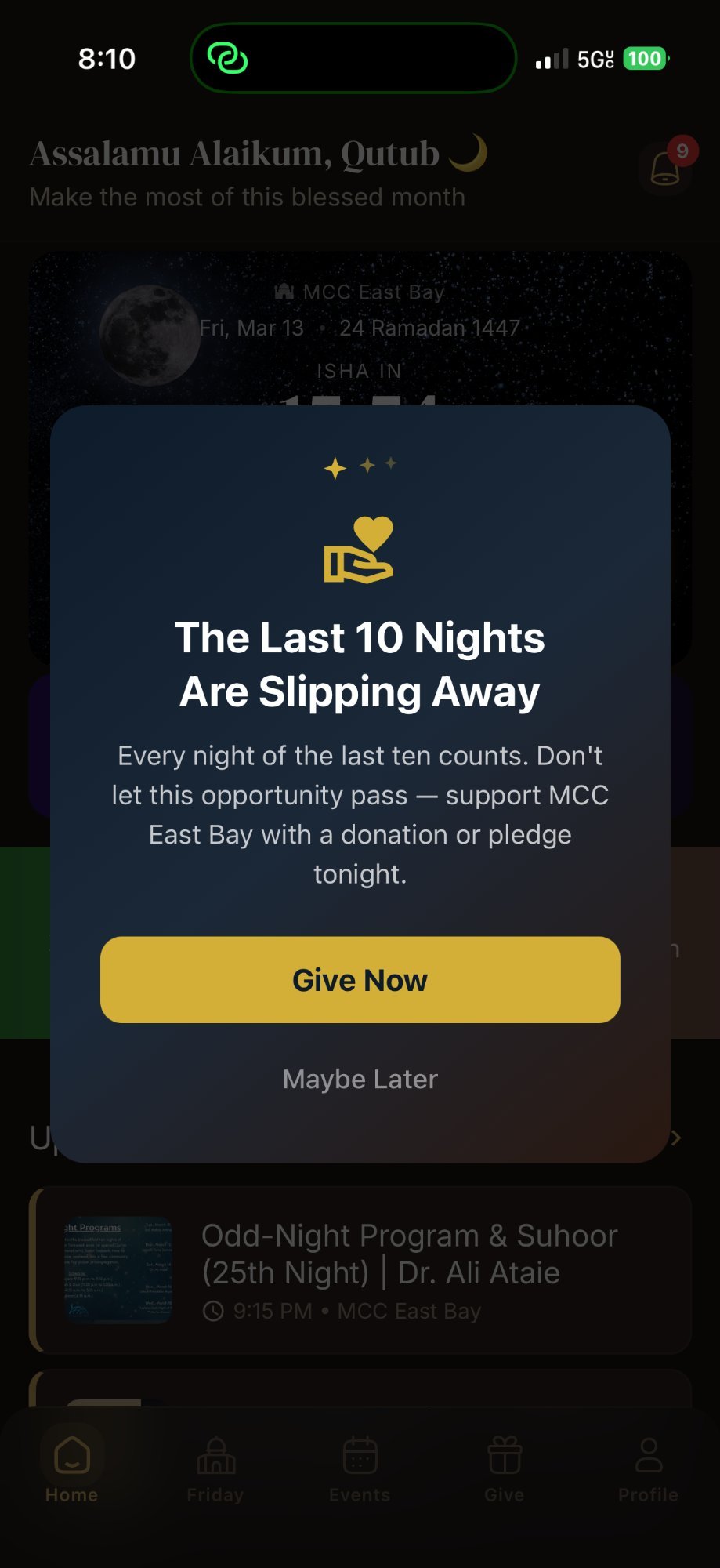 Last 10 Nights Donation